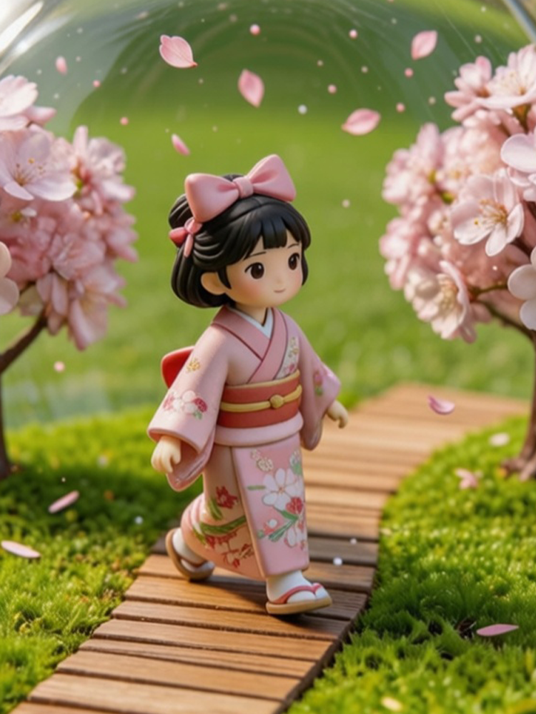 Cherry Blossom Girl Snow Globe Gift Box | Birthday & Christmas Present for Girls | Cute Healing Desk Decor | Premium Gift Set
