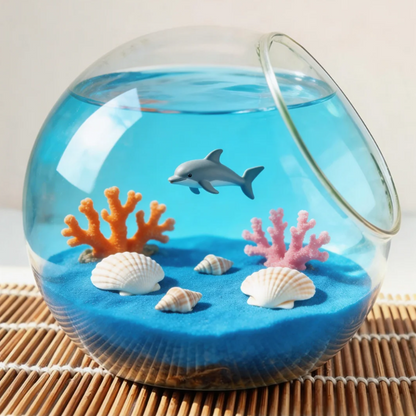 Ocean Dream Decorative Fish Bowl – Non-Toxic Safe Marine Display, Unique Gift Idea, Relaxing Home & Kids Room Decor