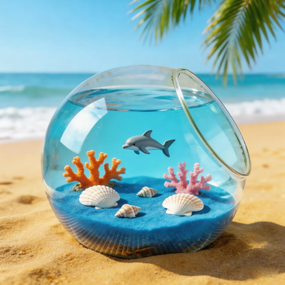 Ocean Dream Decorative Fish Bowl – Non-Toxic Safe Marine Display, Unique Gift Idea, Relaxing Home & Kids Room Decor