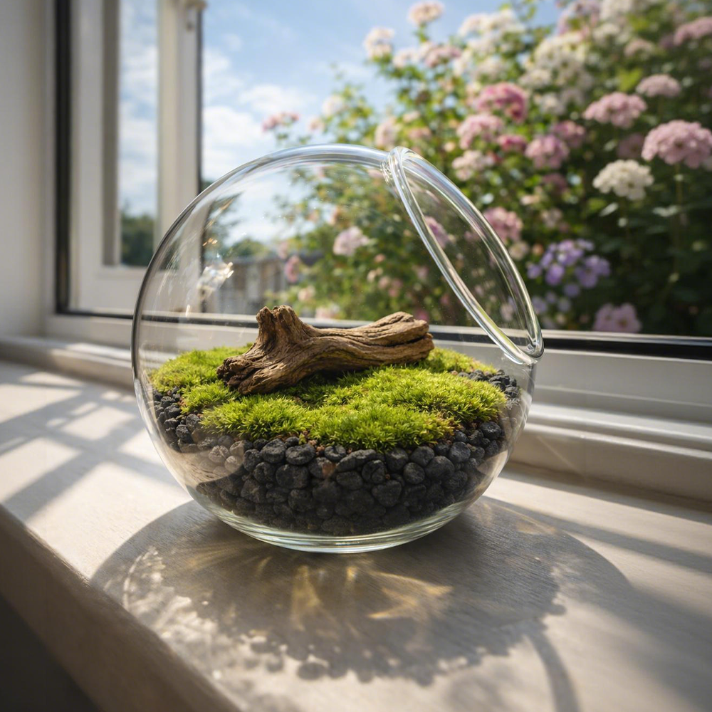 Elegant Living Moss Terrarium — A Refined Natural Statement Piece