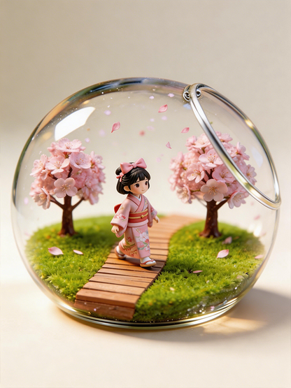 Cherry Blossom Girl Snow Globe Gift Box | Birthday & Christmas Present for Girls | Cute Healing Desk Decor | Premium Gift Set