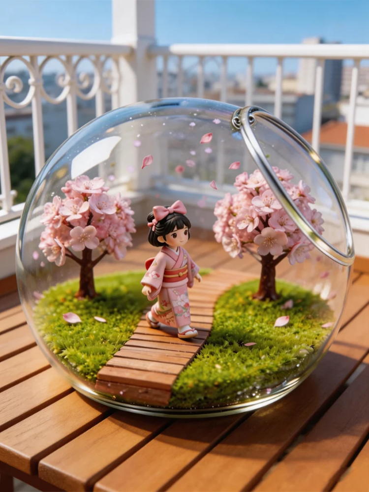 Cherry Blossom Girl Snow Globe Gift Box | Birthday & Christmas Present for Girls | Cute Healing Desk Decor | Premium Gift Set