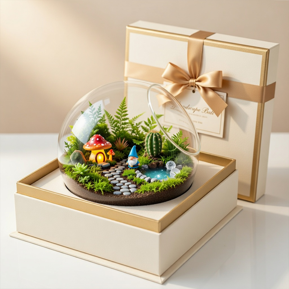 Fairy Forest Terrarium Globe | Miniature Woodland Desk Decor | Creative Healing Home Accent | Kids Gift | Premium Glass Ecosystem