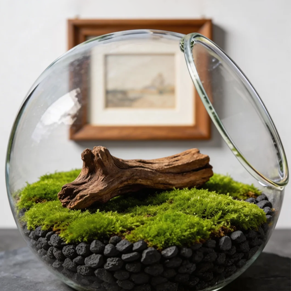 Elegant Living Moss Terrarium — A Refined Natural Statement Piece