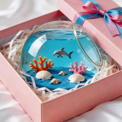 Ocean Dream Decorative Fish Bowl – Non-Toxic Safe Marine Display, Unique Gift Idea, Relaxing Home & Kids Room Decor