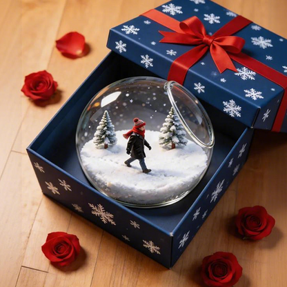 Luxury Snow Globe Gift Set for Kids & Adults | Christmas Birthday Gift | Premium Glass Desk Decor | Creative Holiday Toy