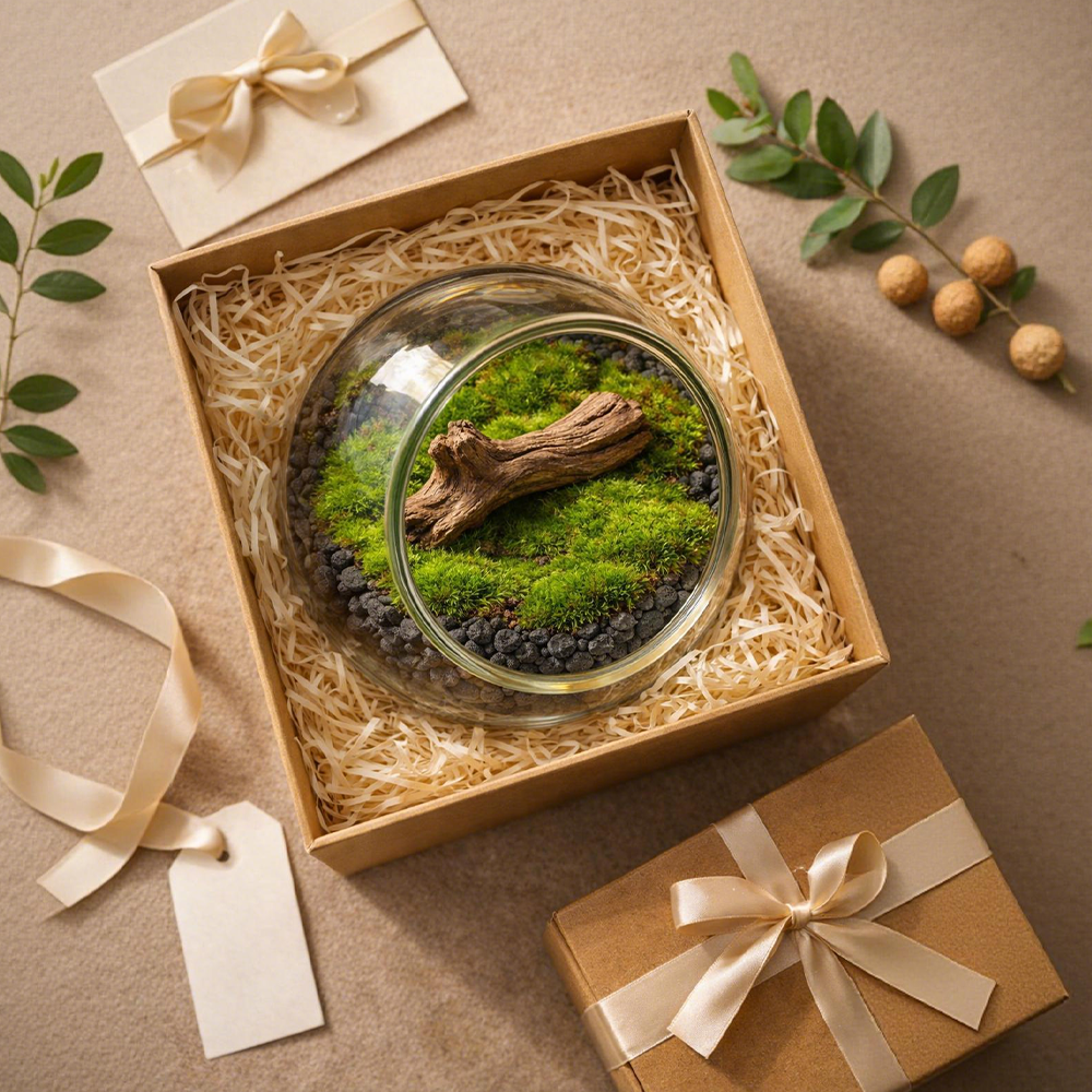 Elegant Living Moss Terrarium — A Refined Natural Statement Piece
