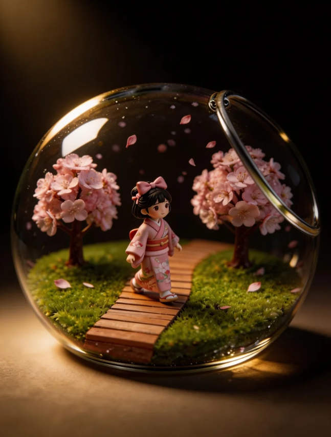 Cherry Blossom Girl Snow Globe Gift Box | Birthday & Christmas Present for Girls | Cute Healing Desk Decor | Premium Gift Set